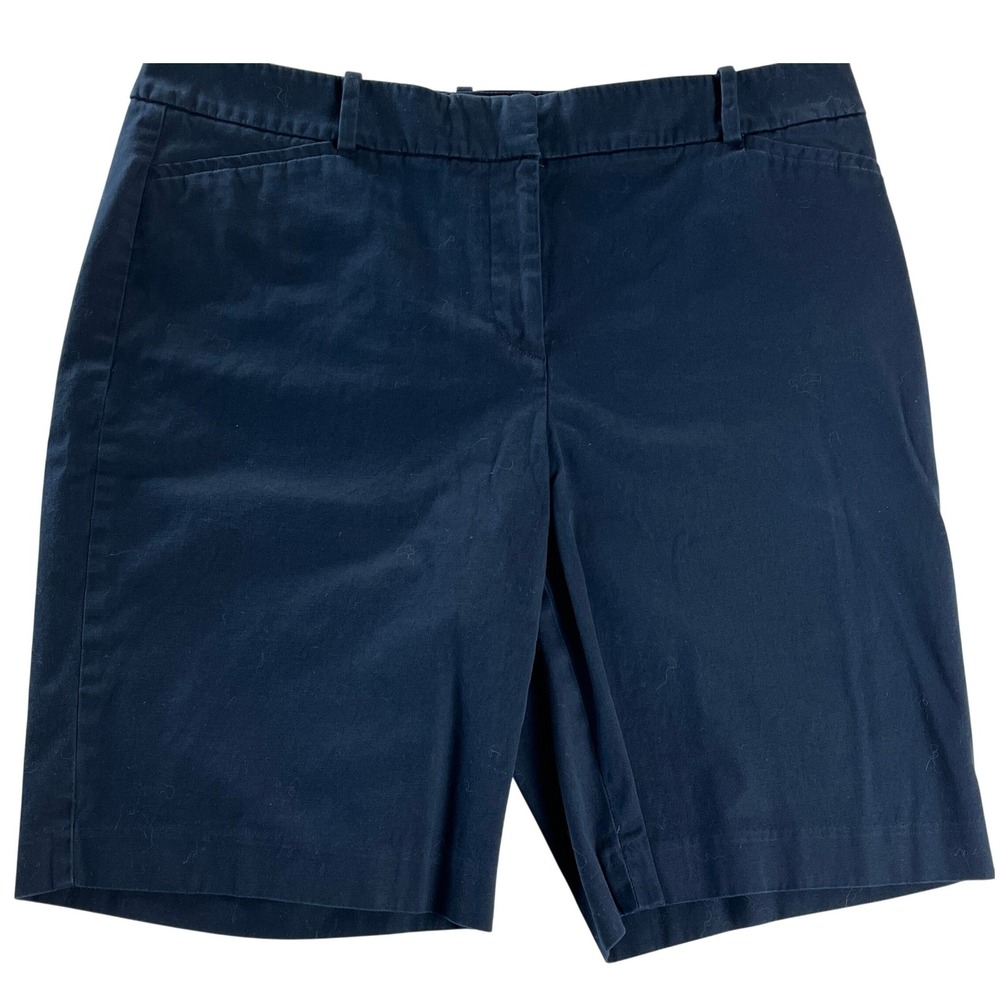 Talbots‎ Navy Bermuda Walking Shorts Stretch Cotton Classic Women's 14